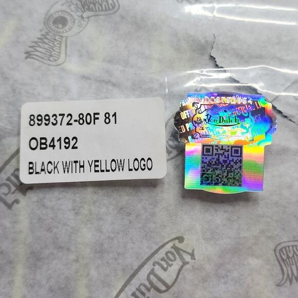 Von Dutch Monogram Black & Yellow Duffle Bag Weekender Overnight Luggage Gym - Picture 6 of 9